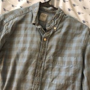 J Crew Blue/Gray Button Up Oxford